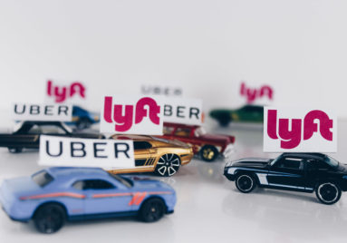 uber and lyft toy cars