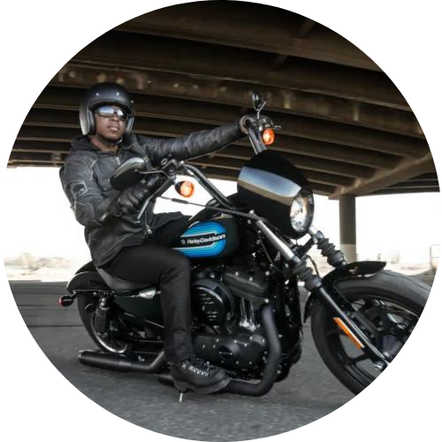 black man on motorcycle - he may need ATLANTA MOTORCYCLE ACCIDENT LAWYERS if he is in a motorcyle accident in Atlanta