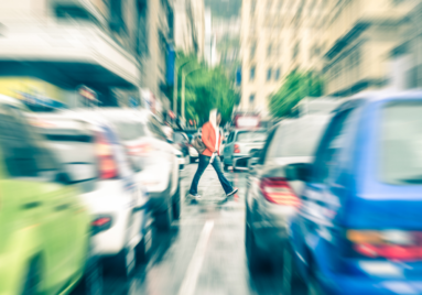 person crossing street