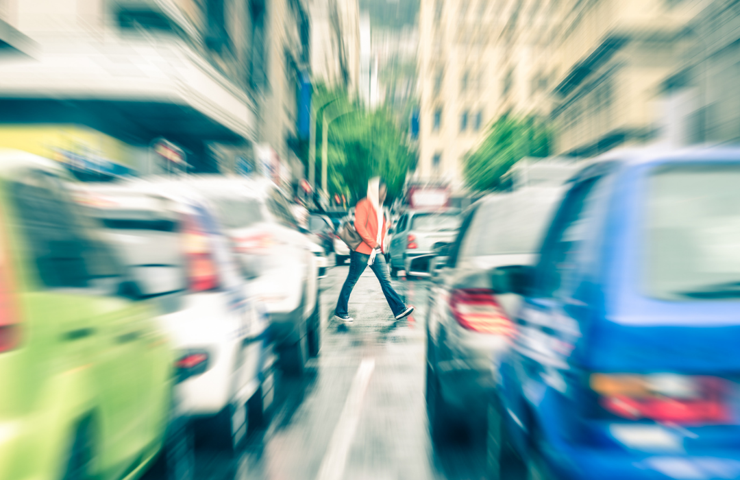 person crossing street