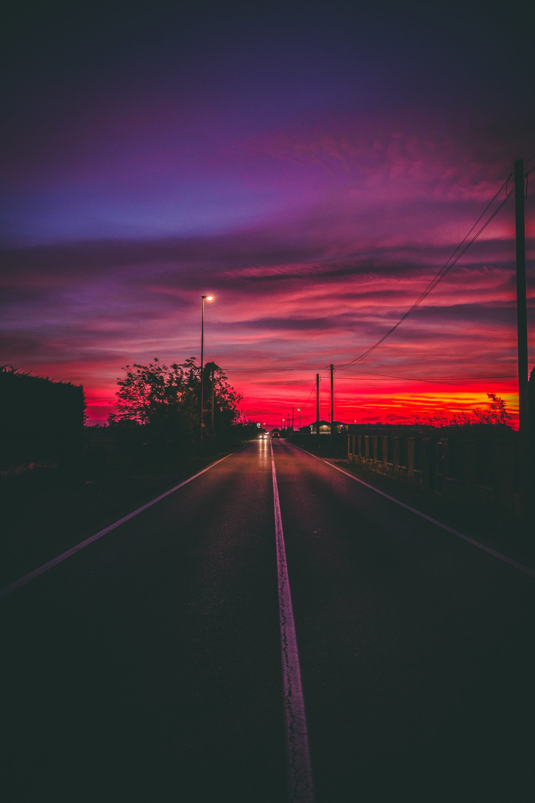 highway at sunset